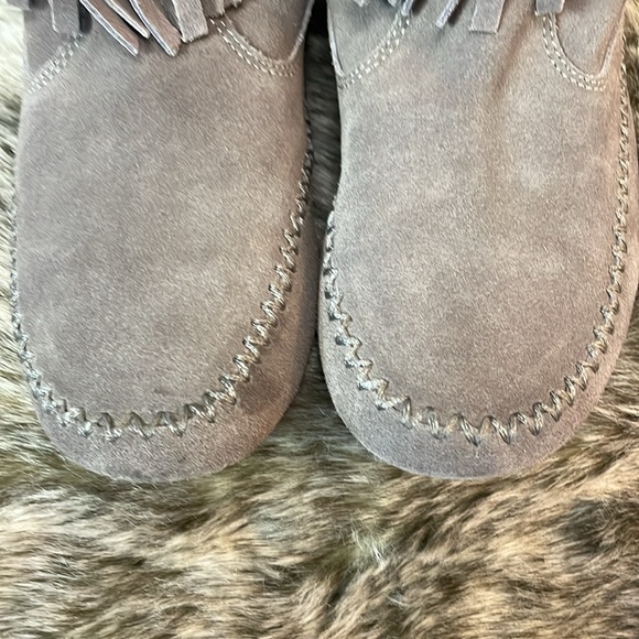 LAUREN CONRAD Mid-Calf Suede Fringe Moccasin Style Rubber Sole Boot-7M-#0101 - Picture 10 of 11